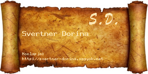 Svertner Dorina névjegykártya